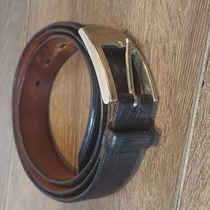 Martin Dingman‎ Tuscan Calfskin Black Leather Belt Size 38